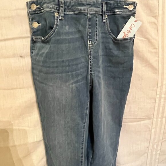 Cat Jack Jean Overalls Kid L Blue Straight Leg Western Neutral Concert Farm 80s - Picture 5 of 13